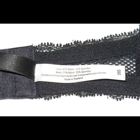 SOLD - Adore Me Camella Add 2 Cups Black Tan Push Up Bra 38B Padded Mesh & Lace - Picture 9 of 10